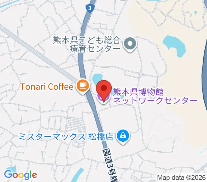 熊本県博物館ネットワークセンターの地図