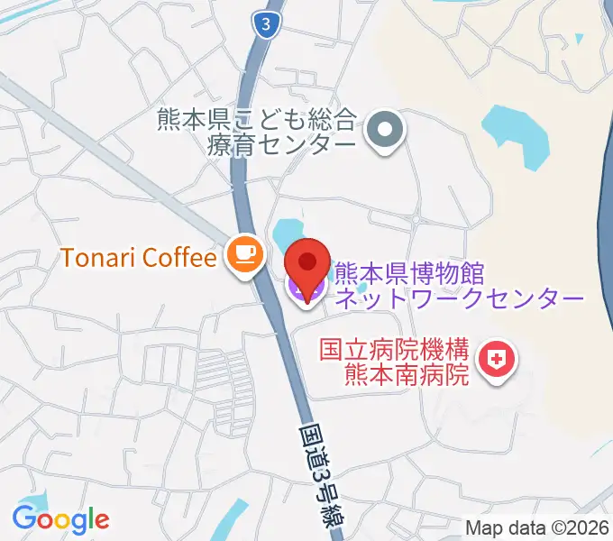 熊本県博物館ネットワークセンターの地図