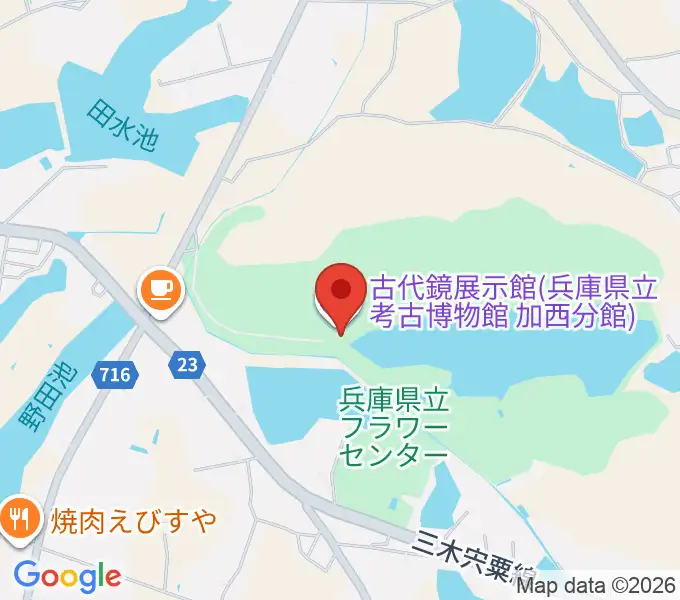 古代鏡展示館の地図