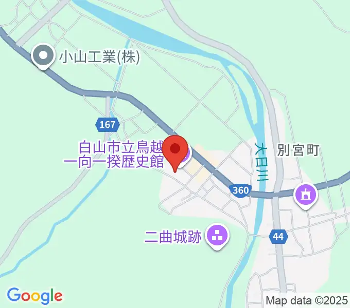 白山市立鳥越一向一揆歴史館の地図