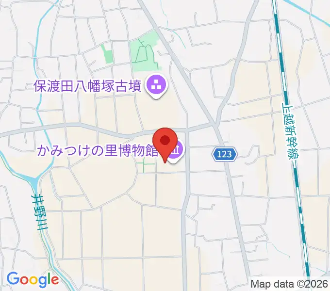 かみつけの里博物館の地図