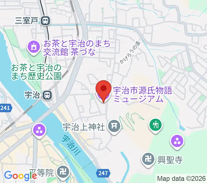 宇治市源氏物語ミュージアムの地図