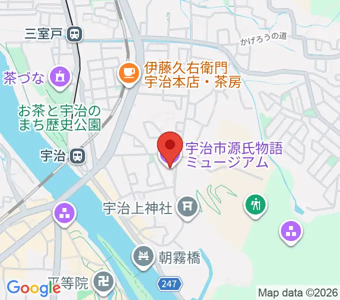 宇治市源氏物語ミュージアムの地図