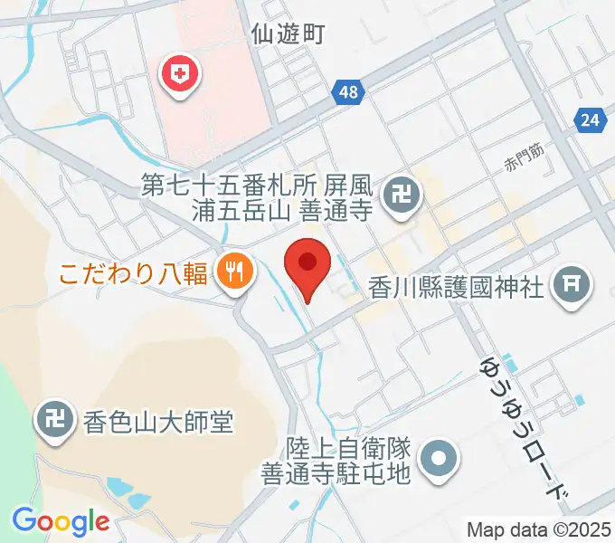 善通寺宝物館の地図