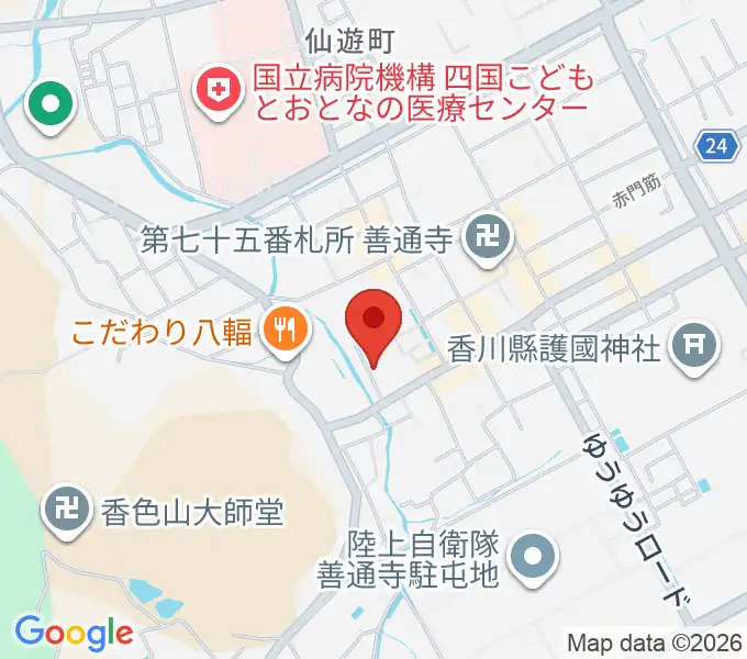 善通寺宝物館の地図