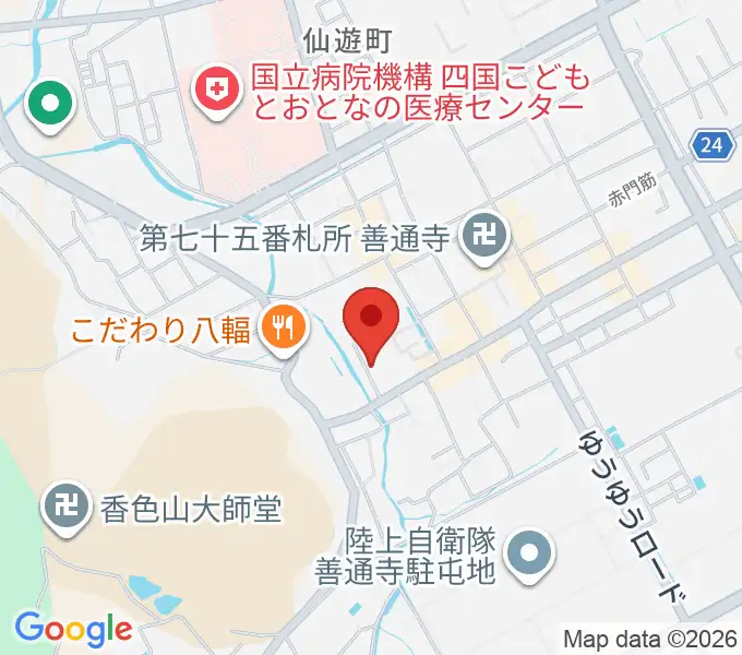 善通寺宝物館の地図
