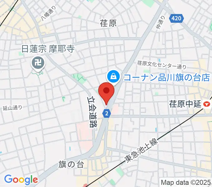上條ホールの地図
