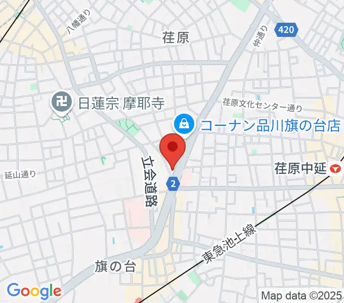 上條ホールの地図