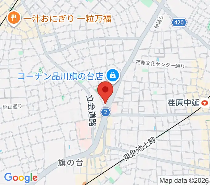 上條ホールの地図