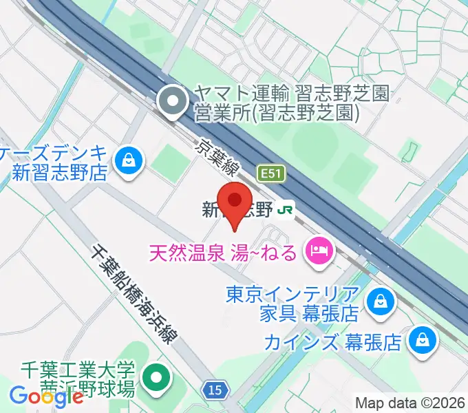 千葉県国際総合水泳場の地図