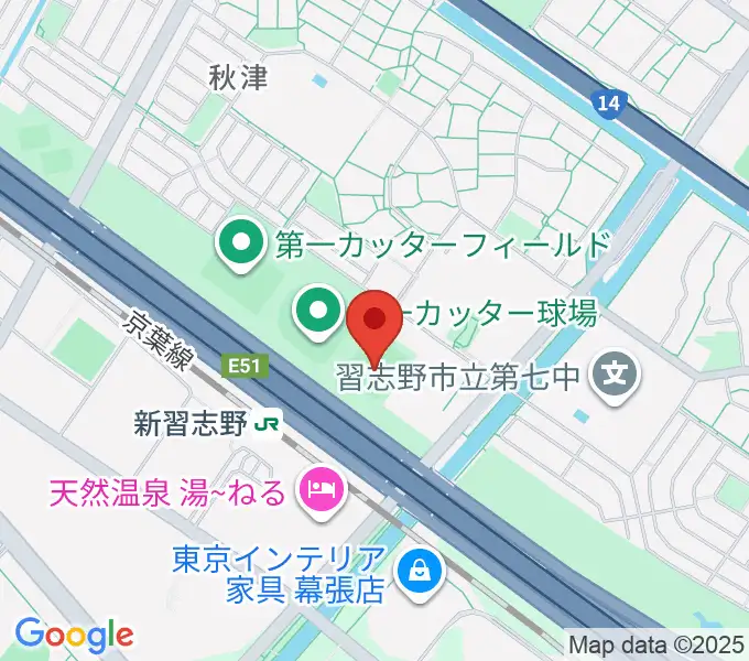 秋津公園多目的広場の地図