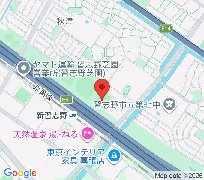 秋津公園多目的広場の地図