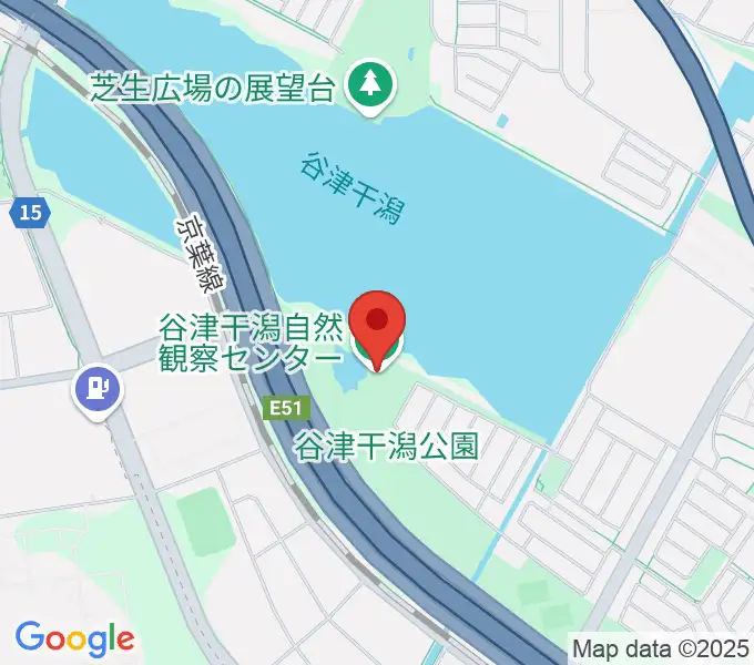 谷津干潟自然観察センターの地図