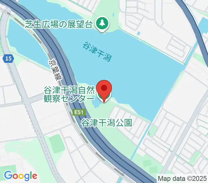 谷津干潟自然観察センターの地図