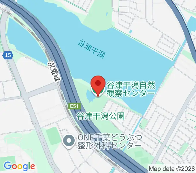 谷津干潟自然観察センターの地図