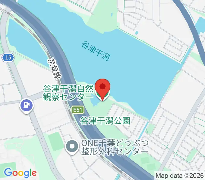 谷津干潟自然観察センターの地図