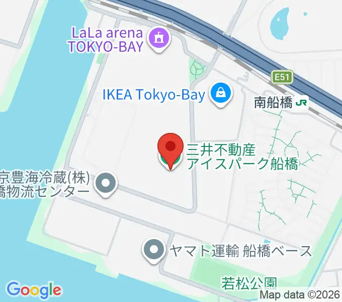 三井不動産アイスパーク船橋の地図