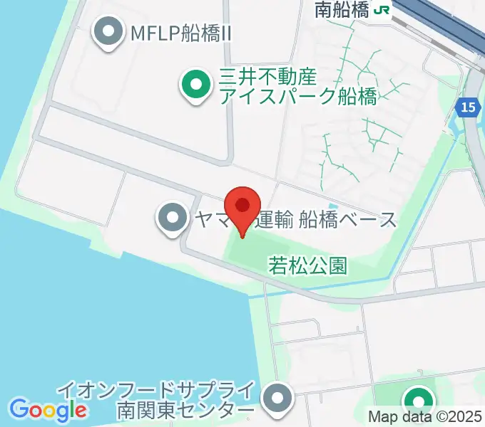 若松公園野球場の地図