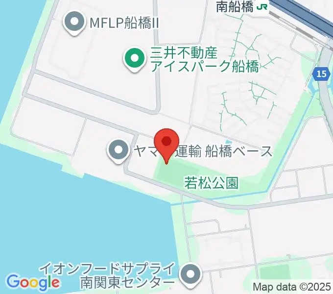 若松公園野球場の地図