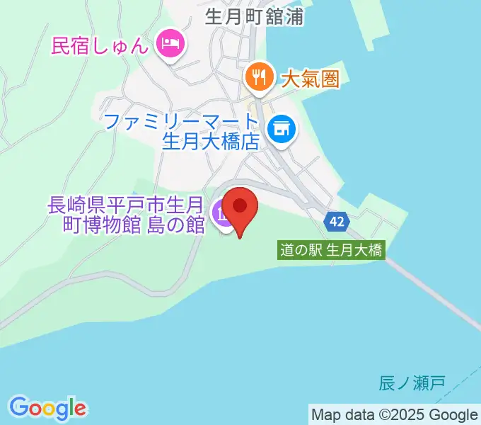 平戸市生月町博物館・島の館の地図