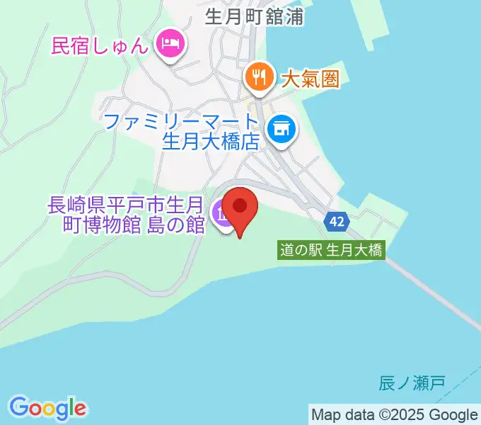平戸市生月町博物館・島の館の地図
