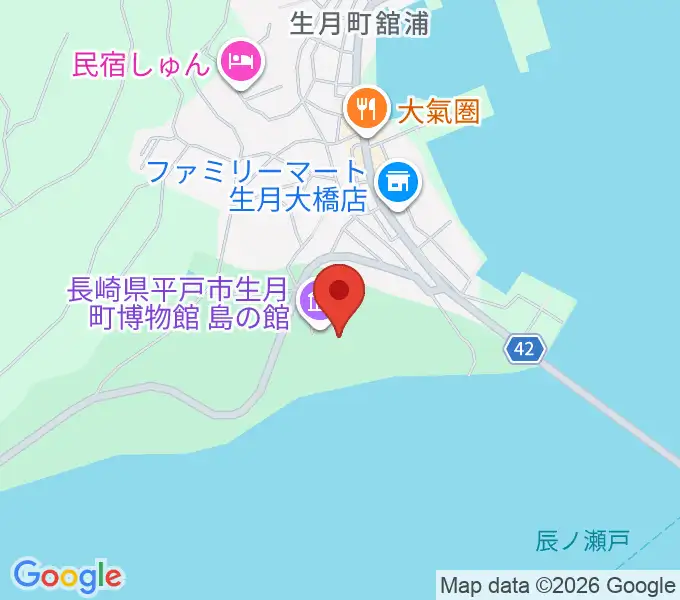 平戸市生月町博物館・島の館の地図