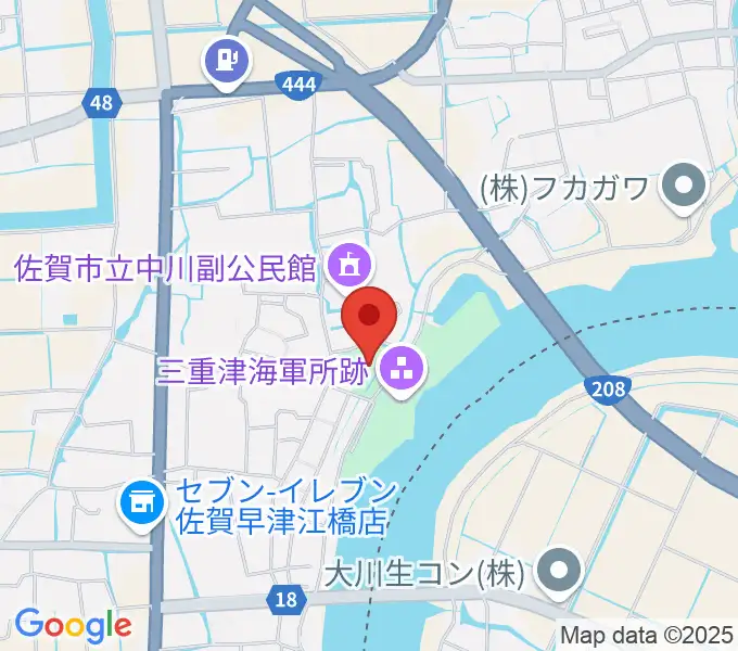 佐野常民と三重津海軍所跡の歴史館の地図