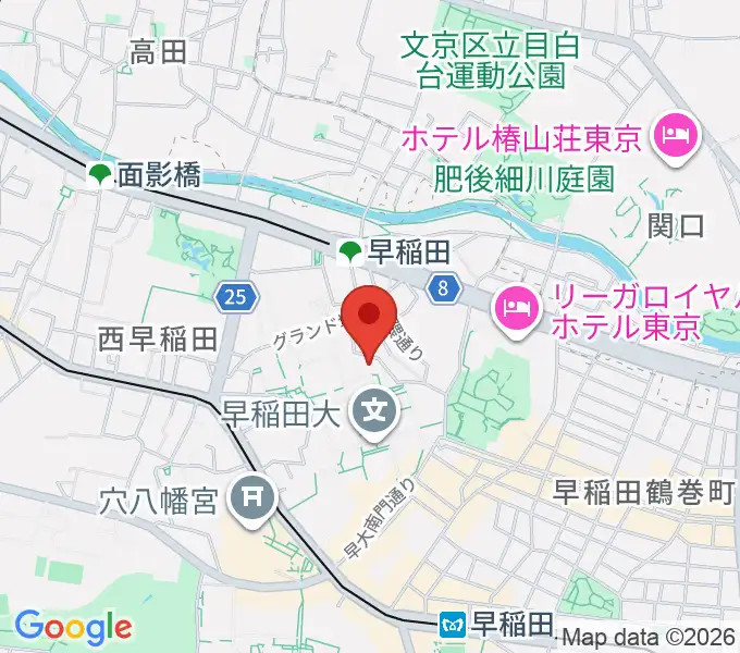 早稲田大学坪内博士記念演劇博物館の地図