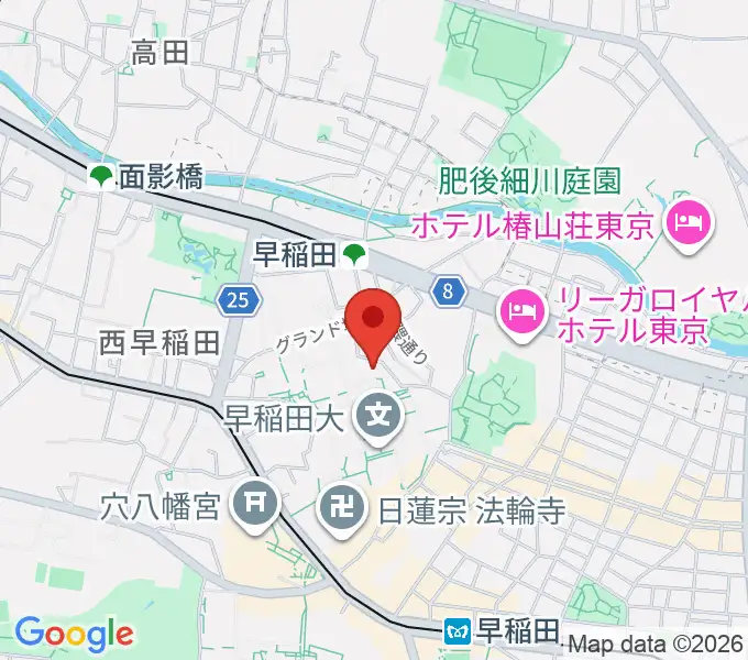 早稲田大学坪内博士記念演劇博物館の地図