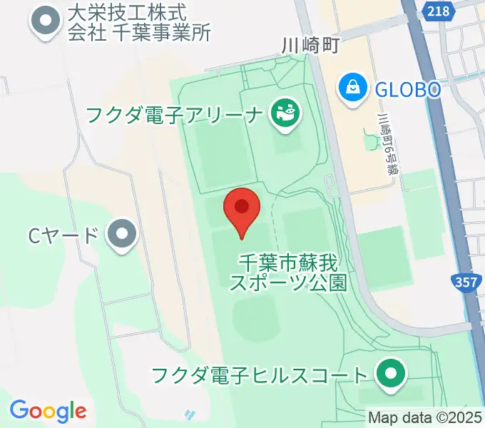 フクダ電子グラウンドの地図