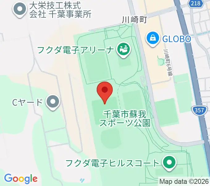 フクダ電子グラウンドの地図