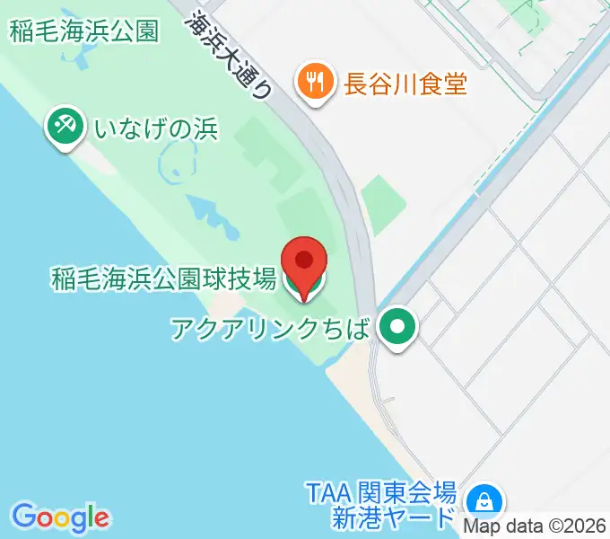 稲毛海浜公園球技場の地図