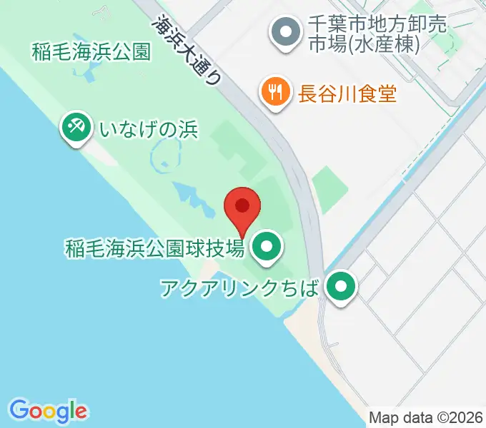 稲毛海浜公園屋内運動場の地図