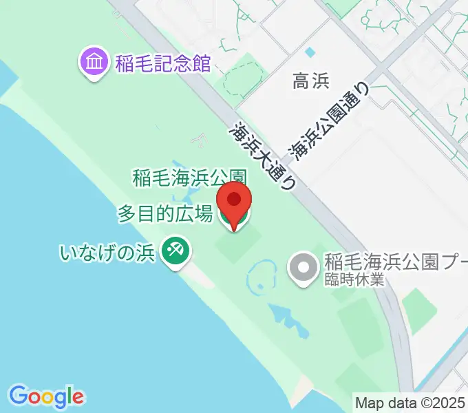 稲毛海浜公園多目的広場の地図