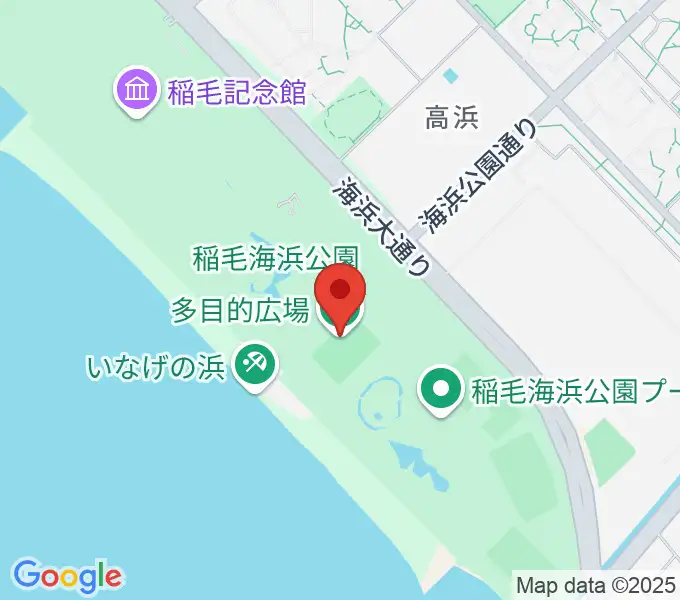 稲毛海浜公園多目的広場の地図