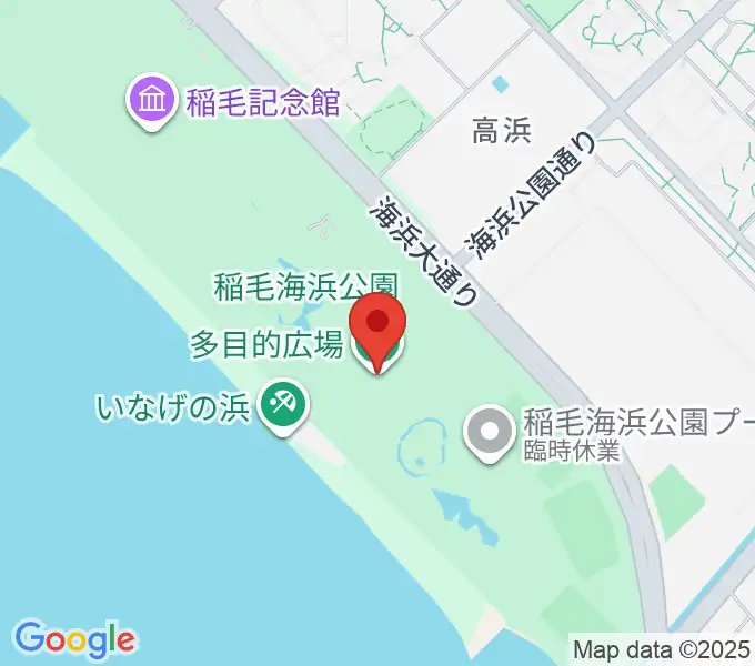 稲毛海浜公園多目的広場の地図