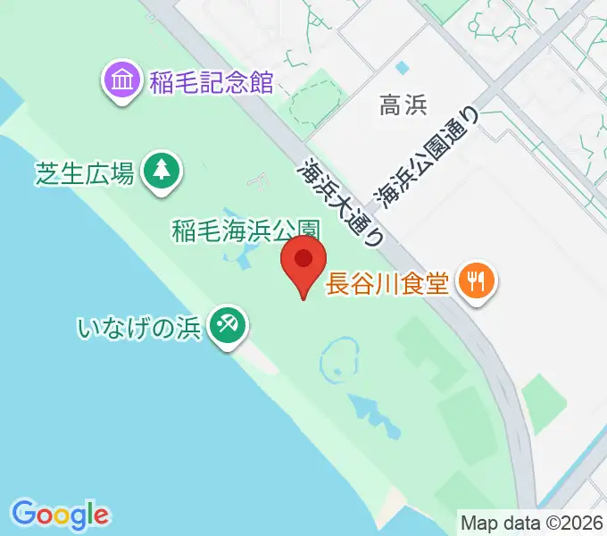 稲毛海浜公園多目的広場の地図