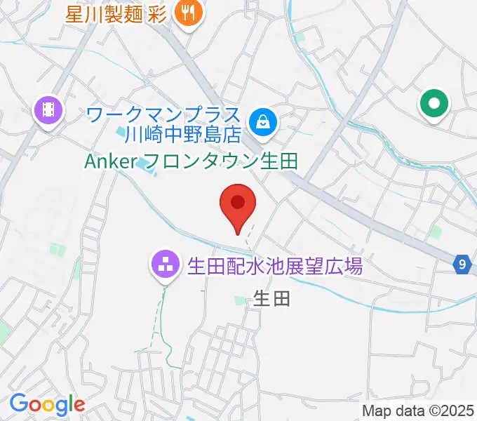 生田多目的広場の地図