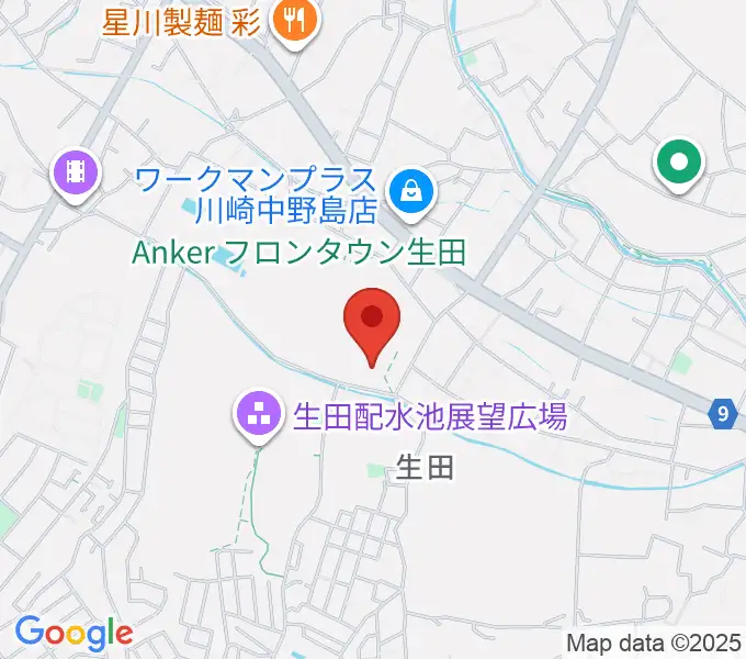 生田多目的広場の地図