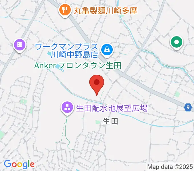 生田多目的広場の地図