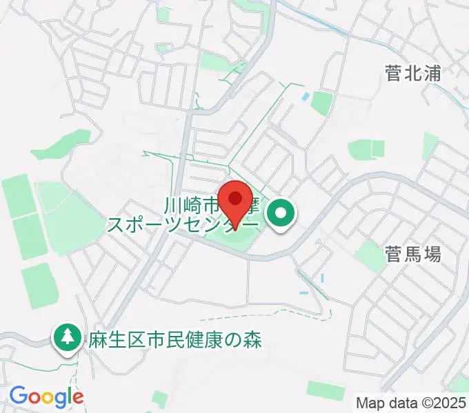 川崎市多摩スポーツセンター野球場の地図