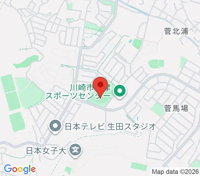 川崎市多摩スポーツセンター野球場の地図