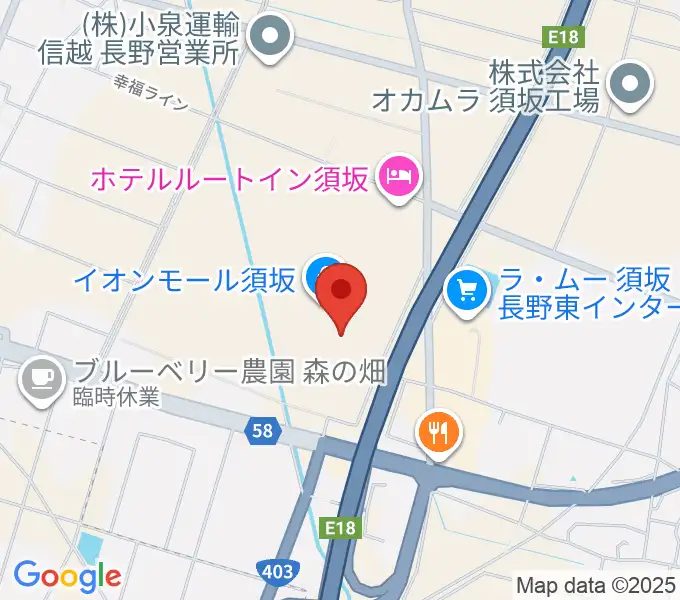 イオンシネマ須坂の地図