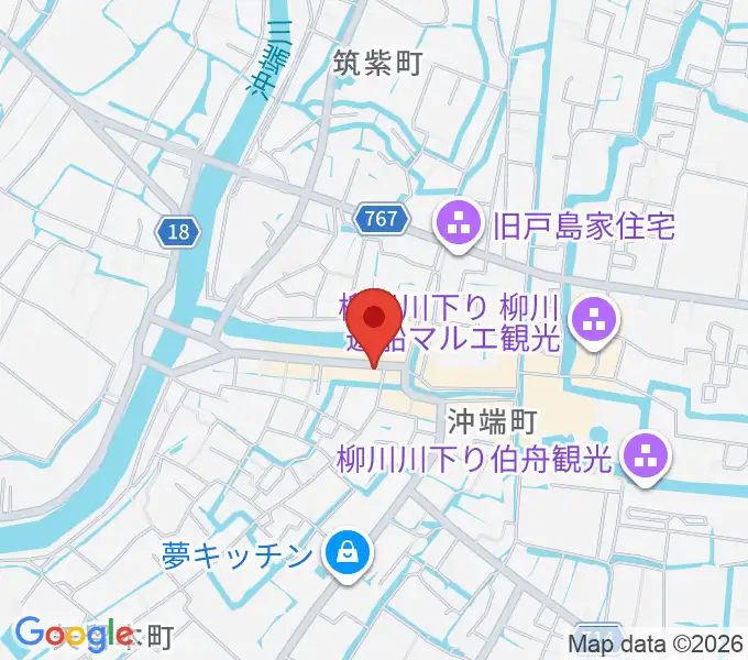 北原白秋生家・記念館の地図