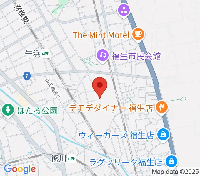 福生市郷土資料室の地図