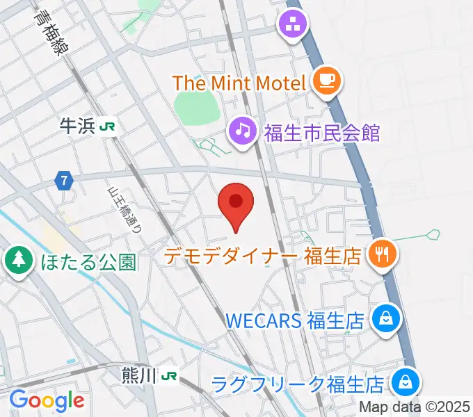 福生市郷土資料室の地図