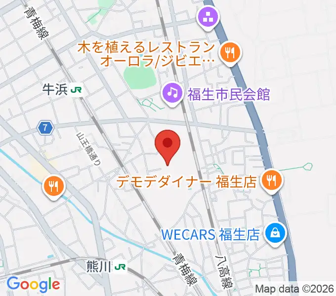 福生市郷土資料室の地図