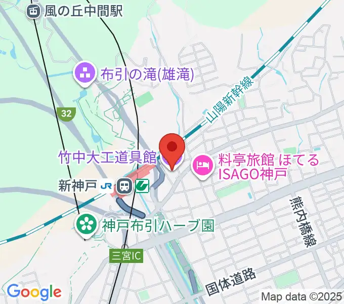 竹中大工道具館の地図