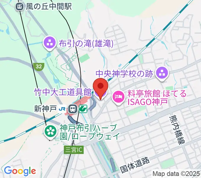 竹中大工道具館の地図