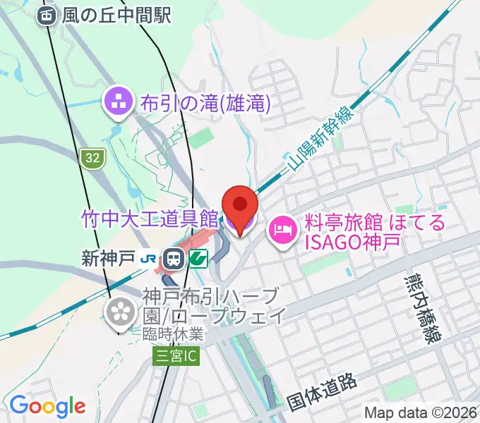 竹中大工道具館の地図